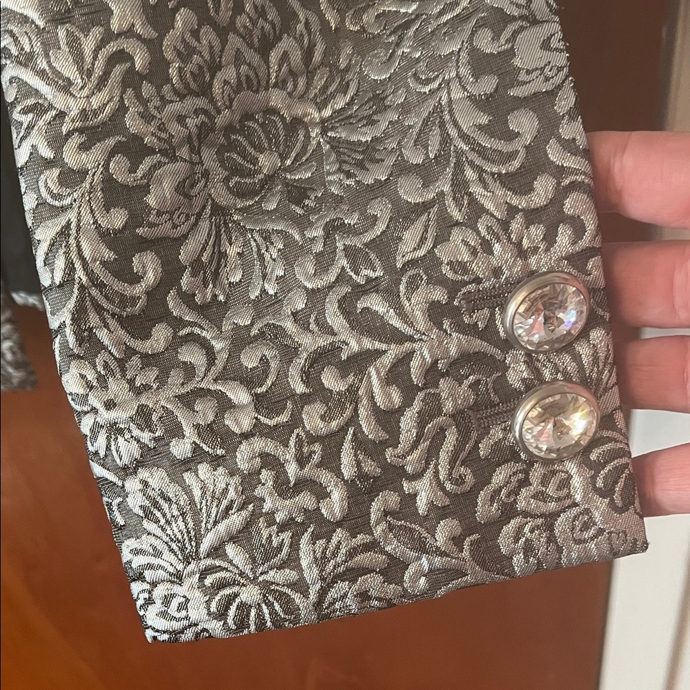 Escada Couture Silver Patterned Suit. Jacket And … - image 6